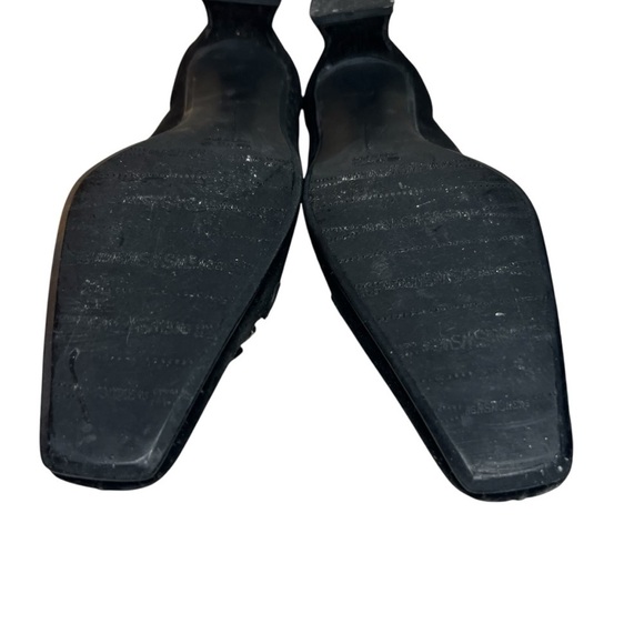 Stuart Weitzman Black Suede Square Toe Kitten Heel Size 8 N - Picture 7 of 15